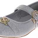 Josmo Girls Sparkly Mary Jane Flats Glitter Dress Sandals with Adjustable Buckle for Little Kid to Big Kid