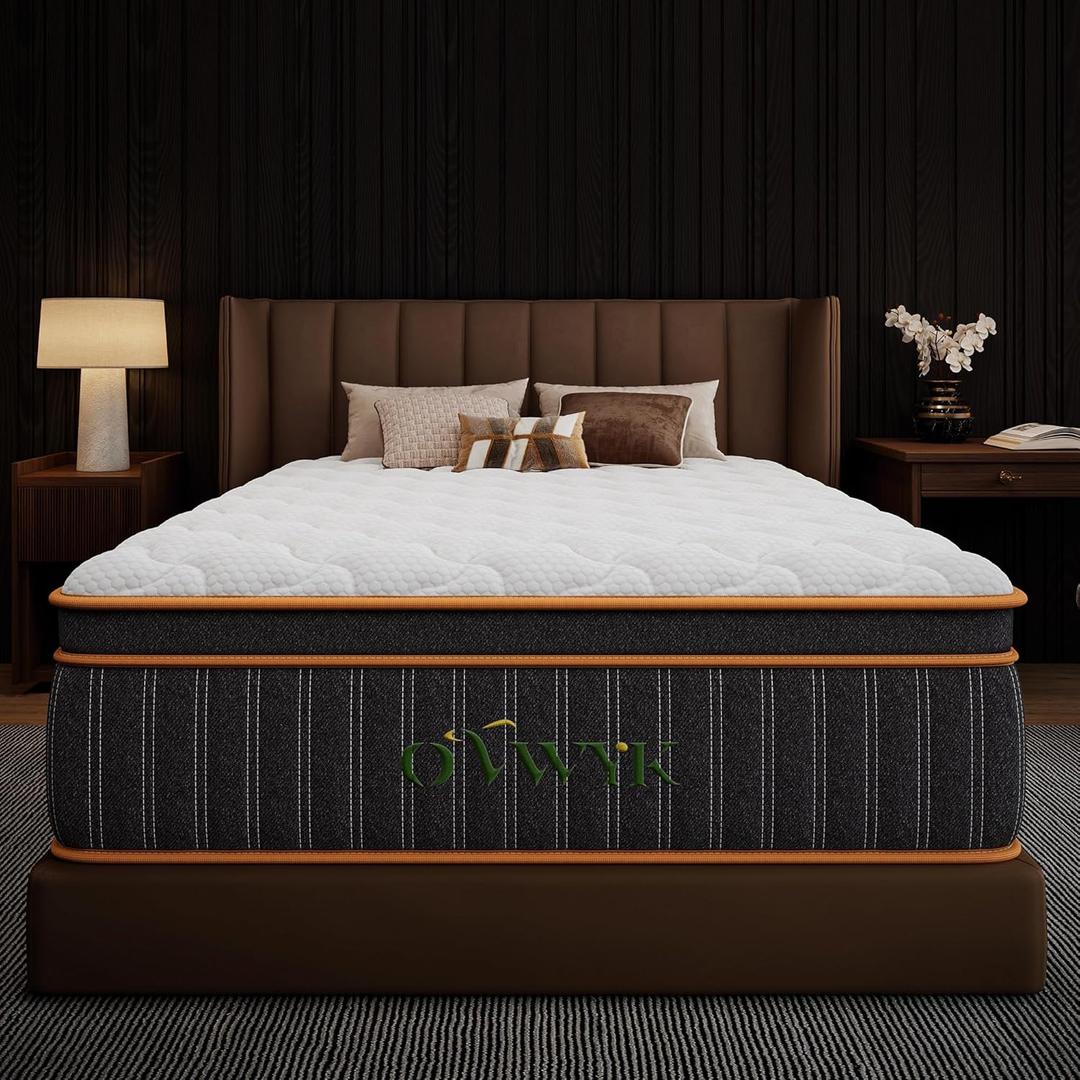 Queen Size Mattress 14 Inch, Hybrid Mattress Queen Size, Memory Foam and Individual Pocket Springs for Pressure Relief & Motion Isolation, Fiberglass-Free, CertiPUR-US Certified, 365-Night Trial