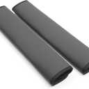 2PS seat Belt Cover pad,Faux Leather Seatbelt Covers Strap Shoulder Cushion for Driver Accessories,Backpack, Shoulder Bag (Black)