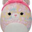 Squishmallows Original 12-Inch Michaela Rainbow Leopard with Pink Bandana - Official Jazwares Plush