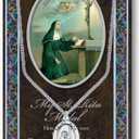 St Rita Pewter Medal on 18 Inch Chain with Embossed Pamphlet and Prayer