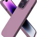 ORNARTO Compatible with iPhone 14 Pro Case 6.1, Slim Liquid Silicone 3 Layers Full Covered Soft Gel Rubber Phone Case Protective Cover with Microfiber Lining 6.1 inch-Lilac Purple