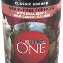 Purina ONE Wet Dog Food True Instinct Classic Ground Grain-Free Formula With Real Beef and Wild Caught Salmon High Protein Wet Dog Food - (Pack of 12) 13 oz. Cans BBD: 08/2026