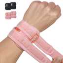 2-Pack TFCC Wrist Brace Support for Ulnar Pain, Carpal Tunnel & Tendinitis Relief, Dual Adjustable Straps Wrist Wrap, Breathable Comfortable Wrist Brace for Sports, Work & Daily Use (Pink)