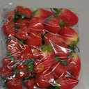 24pcs Realistic Artificial Strawberries Decorative Fruit Models Plastic for Home Store Event Education
