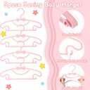 50 Pack Pink Baby Hangers Plastic Baby Clothes Hangers with Clips Non-Slip Ultra-Thin Kids Infant Coat Hanger for Newborn Toddler Clothes