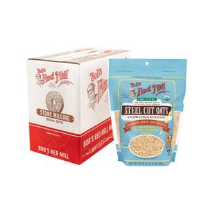 Bob's Red Mill Organic Steel Cut Oats, 24oz (Pack of 4) - Non GMO, Whole Grain, Vegan, Kosher