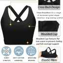 RUNNING GIRL Sports Bra for Women, Molded Cup High Impact Sports Bras for Women with Sewn in Pads (Black, XXL)