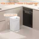 Gallon Motion Sensor Bathroom Trash Can with Lid, Automatic Garbage Bin for Bathroom, Slim Plastic Narrow Bedroom Trash Bin Garbage Can, 15L