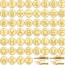 Mixweer 56 Pcs Wood Burning Letters and Numbers Wood Burning Tools with Letter Stamps and Number Tips Symbols for Wooden Burner Craft DIY Embossing Carving