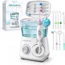 Bostontech Water Flosser Deep Oral Cleaning with Electric Power Oral irrigator with 10 Adjustable Pressure Levels 9 Nozzles Includes Special Nasal tip 600 ml Tank Ideal for Gums Braces Implants