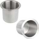 2Pcs Stainless Steel Drop-in Cup Drink Holder Silver Poker Table Drink Holder Cinema Sofa Drop-in Drink Cup Holder for Yacht Boats RV Cars and Trucks