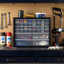 IRIS USA Small Parts Storage Cabinet, Made in USA, 36-Drawer Organizer for Hardware, Electronics, Screws, Nuts & Bolts, Beads, Craft Supplies, Teacher Toolbox, Garage & Workshop Storage Black