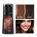 KUKSY Hair Color Dye Shampoo, Hair Care Instant Dye,Easy-Use Formula for Gray Hair Coverage & Natural Color Boost,For Adults with Graying or Dull Hair (Dark Brown)