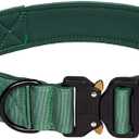 Tactical Dog Collar, Adjustable Military Training Nylon Dog Collar with Control Handle and Heavy Metal Buckle for Medium and Large Dogs (XL, Green)