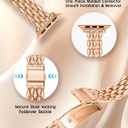 Dressy Rose Gold iWatch Bands for Women - Compatible with Apple Watch Series 10-1/SE/Ultra, Fits 38mm 40mm 41mm 42mm 44mm 46mm - Luxury Designer Bracelet, Elegant Stylish Strap