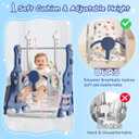 BIERUM 4 in 1 Toddler Slide and Swing Set, Baby Slide for Toddlers Age 1-2, with Basketball Hoop, Indoor Outdoor Toddler Playset Blue