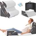 6PCS Wedge Pillow Set for After Surgery, Bed Wedge Pillow Post Surgery, Wedges Pillows for Back Pain Relief, Acid Relux, Sit Up Pillow for Beds, Beds Wedges & Body Positioners, White/Grey