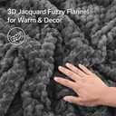 BEDELITE Fluffy King Size Comforter Set, Dark Grey Fleece Bed Set 3 Pieces