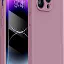 Miracase Designed for iPhone 14 Pro Max Phone Case with Screen Protector,[Upgraded Enhanced Camera Protection],Shockproof Liquid Silicone Case with Microfiber Lining,6.7 inch, Blackcurrant