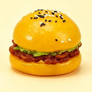 2 x Taba Hamburger Squishy, Ultra Soft Silicone, Stress-Relief Squeeze Toy