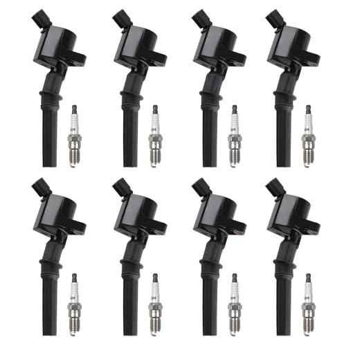 Set of 8 Ignition Coil DG508 & SP479 Spark Plug for Ford F150 F250 F350 E150 E250 E350 Expedition Mustang Lincoln Mercury Explorer 4.6L 5.4L,Replaces#DG491 FD503 DG457 DG472 1L2U12029AA C1454 C1417