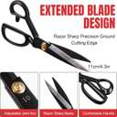 Lasnten 10 Inch Fabric Scissors Heavy Duty Sewing Scissors for Cutting Leather Clothes Tailor Shears Set with Tailors Chalk, Plastic Clips, Sewing Pin for Home Office Artists Dressmakers