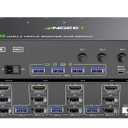 KVM Switch 3 Monitors 3 Computers 8K@60Hz 4K@144Hz, ANGEET HDMI and Displayport Triple Monitor KVM Switch, 3 Monitors KVM with 4 USB 3.0 Ports for USB Devices, Wired Remote and Power Adapter Included