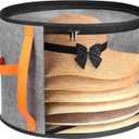 Oversized Clear Hat Storage Box for Women, Cowboy Hat Organizer for Closet, Wide Brims Hat Case with Carrying Handles, Hat Bag (Grey)