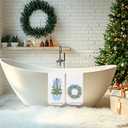 Chinoiserie Christmas Kitchen Towels, Blue Bow Coquette Christmas Tree Dish Towels for Kitchen Bathroom,Light Blue Christmas Hand Towels for Bathroom, Grandmillennial Decor,16x24 Inches Set of 2