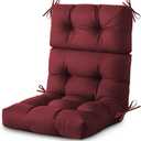 DANGHOOGY Outdoor/Indoor High Back Chair Cushion, Waterproof Outdoor Rocking Chair Cushion with Ties, Tufted Replacement Seat Cushions for Outdoor Furniture, Red