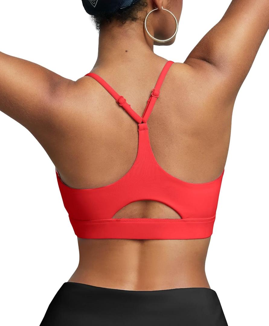 BRXL Sports Bras for Women Y Back Padded Sports Bras Adjustable Straps Low Impact Sports Bra with Sewn in Pads, Large