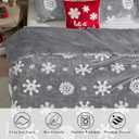 Amlie Home Christmas Comforter Set Queen, Fluffy Fleece Bedding Set with Christmas Snowflake, Grey Plush Comforter for Winter, 3 Pieces, 1 Soft Comforter and 2 Pillow Shams (Queen (90"x90"))