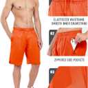 NORTHYARD Men's 10" Athletic Basketball Shorts with Zipper Pockets Quick Dry Lightweight Running Workout Gym Tennis Shorts (Orange, XXXL)