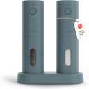 LARS NYSØM Electric Salt and Pepper Grinder Set, USB Rechargeable, Automatic Salt and Pepper Mills, Spice Shakers Refillable with LED Light, Adjustable Coarseness, Ceramic Grinder (Stone Blue) 