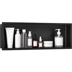 VELPAX No Tile Needed Shower Niche 12"X 36", Bathroom Wall Niche Single Shelf, Stainless Steel Shower Niche for Bathroom, Kitchens, Balconies