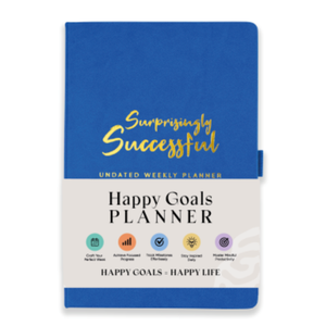 Surprisingly Successful Undated Weekly Planner A5 – Finally Stick to Your Planner, No Guilt or Wasted Pages, Monthly + Weekly in One Flow, Thick Paper, Flat Lay, Simple Layout (Blue Leather)