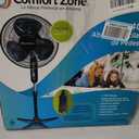 Comfort Zone Stand Fan, 16 inch Pedestal Fan for Bedroom, 3 Speed Floor Fan, 90 Degree Oscillation, Adjustable Height, Adjustable Tilt, Oscillating Air Circulator, Quiet Fan for Home or Office, Black