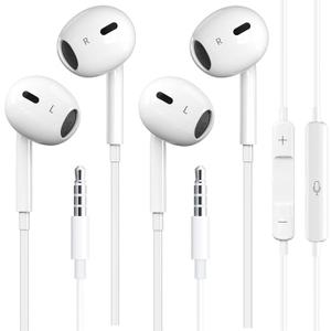 2 Pack Wired Headphones for iPhone Earbuds with 3.5mm Plug Earphones Built-in Microphone & Volume Control Compatible with iPhone/ipad/Android/Computer and Other 3.5mm Jack Devices