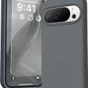 GONEZ for Google Pixel 10/Pixel 10 Pro Case, Liquid Silicone Case with Screen Protector, Full Body Protective Cover, Anti-Scratch Soft Microfiber Lining, Shockproof Phone Cover 6.3", Dark Grey