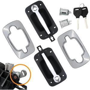 APPERFiT International Door Handle w/Cover, Lock Cylinder & Key for Cab Door Compatible with International Trucks ProStar 4100 4200 4300 4400 7300 7400 7500 7600 7700 8500 8600 (Chrome)