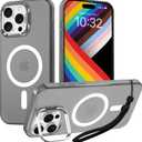 Fotbor Ultra-Slim iPhone 16 Pro Max Case with Stand [MagSafe Compatible] 10ft Military-Grade Drop Protection, Retractable Lanyard Included (Black)