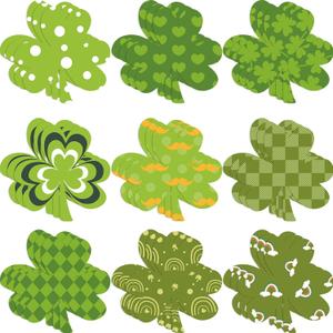 WorldBazaar 54 Pcs Shamrock Cutouts for St. Patricks Day Decorations St Patricks Day Clover Cutout Shamrocks 6 x 6