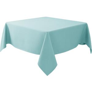 Biscaynebay Square Tablecloth 54x54 Inch-Auqa Blue Card Fabric Table Cover-Small Folding Table Cloths Linen Water Resistant for Kitchen Dining Picnic Patio Outdoor Party Restaurant Tables