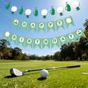 Peryiter 3 Pcs Golf Happy Birthday Banners Golf 1st Year Party Decoration Green Golfs Happy Birthday Banner Hanging Banners for Sports Themed Supplies