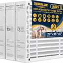 DerBlue 3PACK 20x25x5 MERV 13 Furnace Filter Replacement Compatible with Lennox X6673 HCF20 Pleated HVAC,Foldable Design for Easy Installation & Space-Saving (Actual Size: 19.75 x 24.75 x 4.38 In)