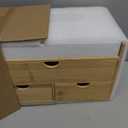 Bamboo Desk Organizer with Drawers, 3-Drawer Desktop Storage Box