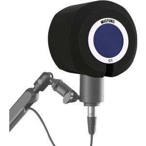 Micfuns C1 Professional Microphone Windscreen Wind Shield Pop Filter, Acoustic Filter for 1.77 inch-2.36 inch Recording Studios Microphones (Blue)