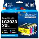 LC3033XXL Ink Cartridges Compatible with Brother LC3033 Ink Cartridges BK/C/M/Y LC3033XXL LC3035 XXL High Yield for Brother MFC-J995DW MFC-J805DW MFC-J815DW J995DWXL J805DWXL J815DWXL Printer (4-Pack)