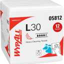 WypAll GeneralClean L30 Cloths Heavy Duty Cleaning Wipes (05812), Quarterfold, Strong and Soft Bulk Paper Wipers, White (12 Packs of 90 Sheets, 1,080 Sheet Total)